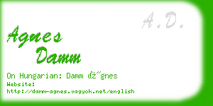 agnes damm business card